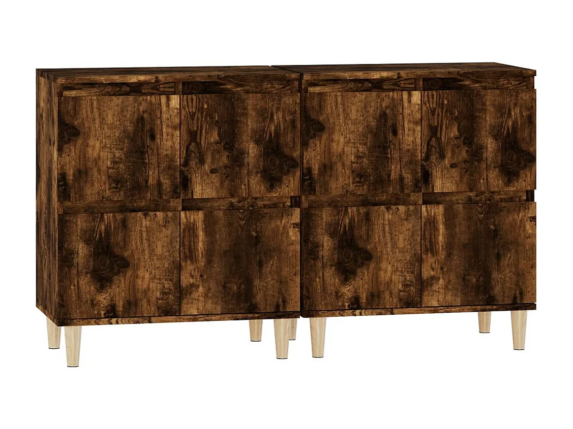 Credenza buffet cassettiera mobile contenitore organizer cucina soggiorno soggiorni set da 2 60 x 35 x 70 cm derivati ​​del legno marrone 02_0036744