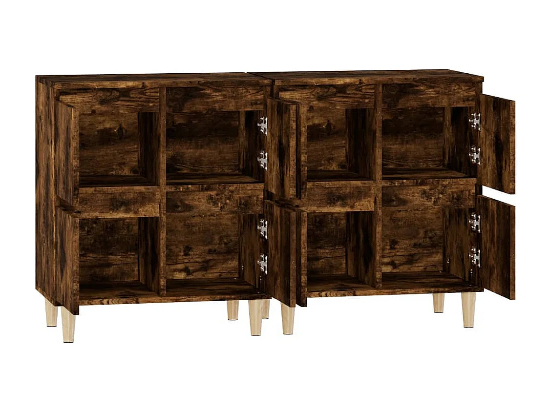 Credenza buffet cassettiera mobile contenitore organizer cucina soggiorno soggiorni set da 2 60 x 35 x 70 cm derivati ​​del legno marrone 02_0036744