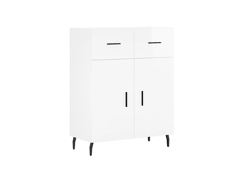 Aparador buffet cómoda mueble mueble de almacenaje organizador cocina salón brillante 69,5 x 34 x 90 cm madera contrachapada blanco 02_0030740
