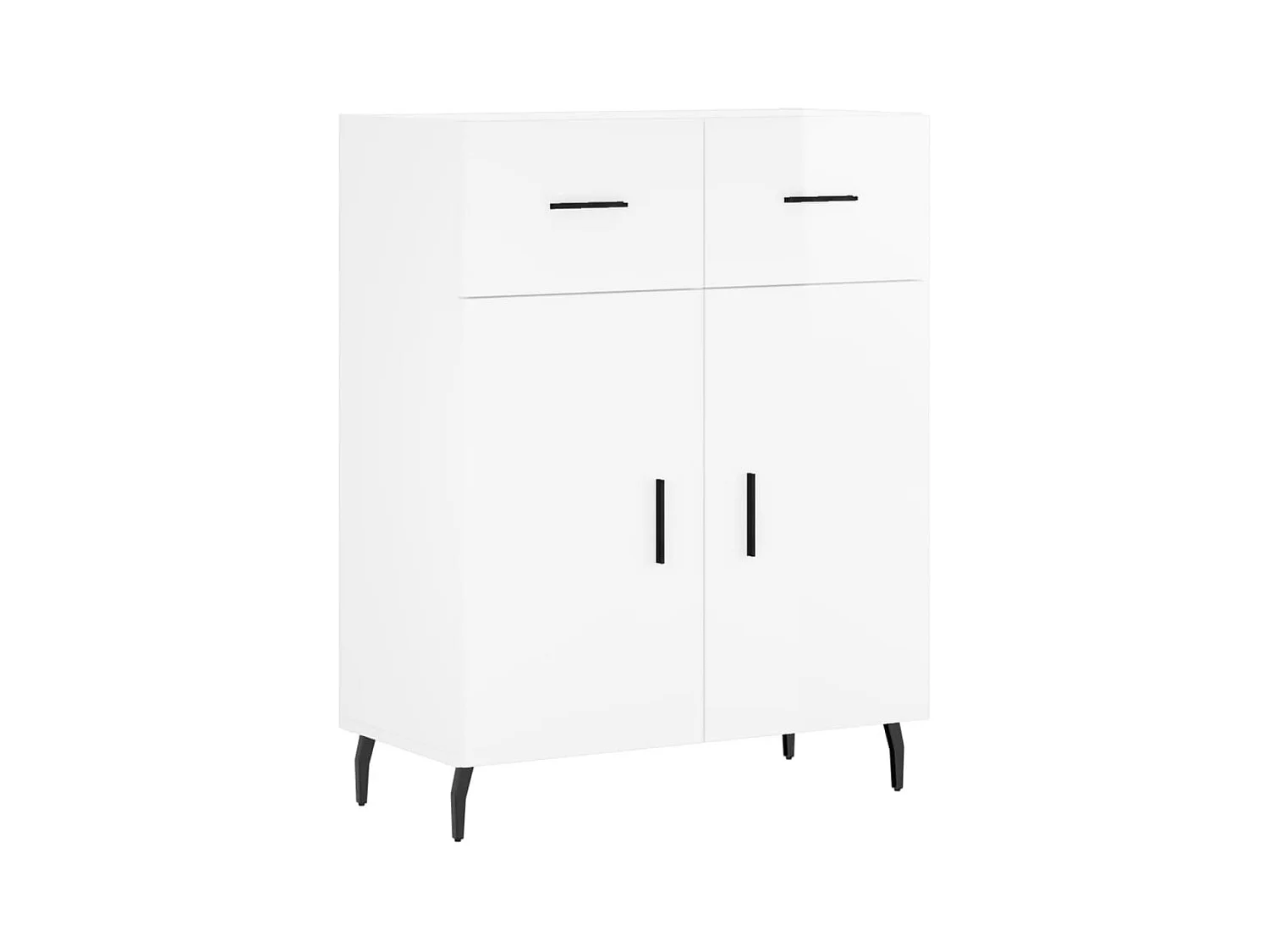 Aparador buffet cómoda mueble mueble de almacenaje organizador cocina salón brillante 69,5 x 34 x 90 cm madera contrachapada blanco 02_0030740