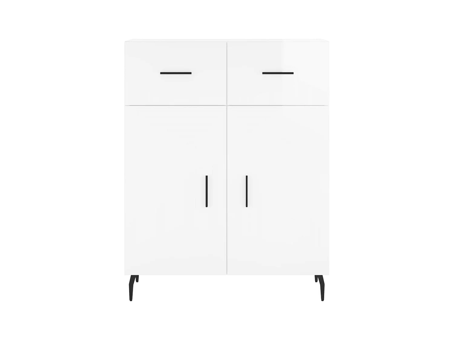 Aparador buffet cómoda mueble mueble de almacenaje organizador cocina salón brillante 69,5 x 34 x 90 cm madera contrachapada blanco 02_0030740