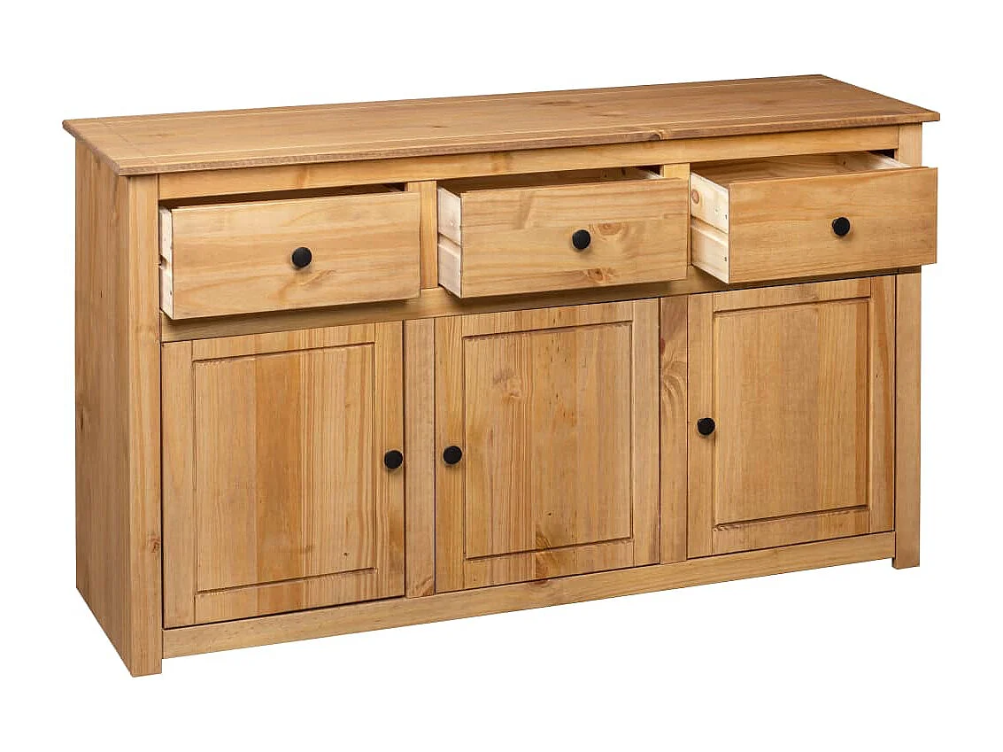 Aparador cómoda cómoda armario mueble organizador cocina salón salón 135 x 40 x 80 cm Pino macizo Surtido Panamá marrón 02_0029547