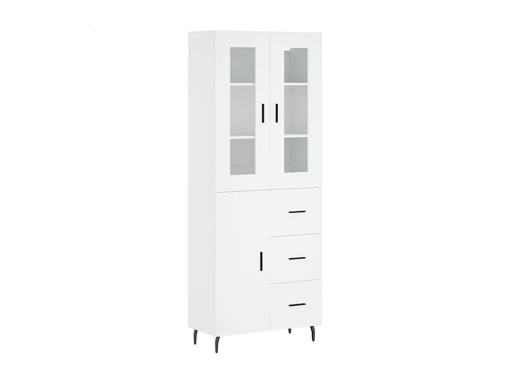 Aparador buffet cómoda armario mueble organizador cocina salón salón alto 69,5 x 34 x 180 cm madera contrachapada blanco 02_0032570
