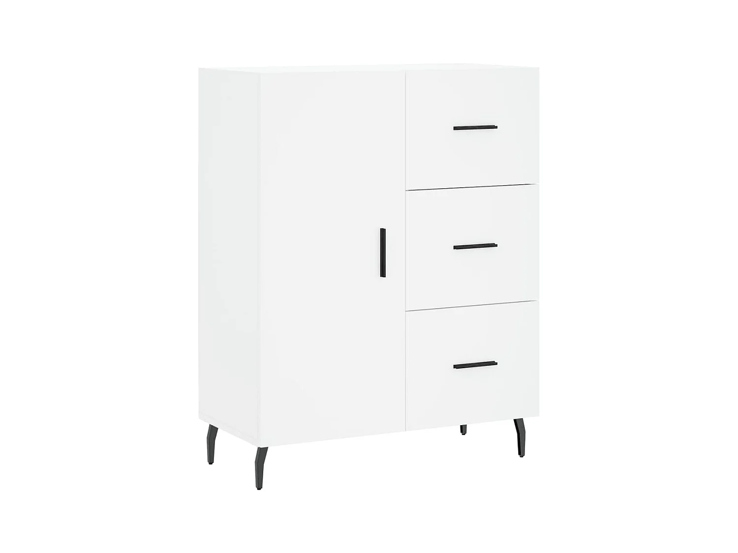 Aparador buffet cómoda armario mueble organizador cocina salón salón alto 69,5 x 34 x 180 cm madera contrachapada blanco 02_0032570