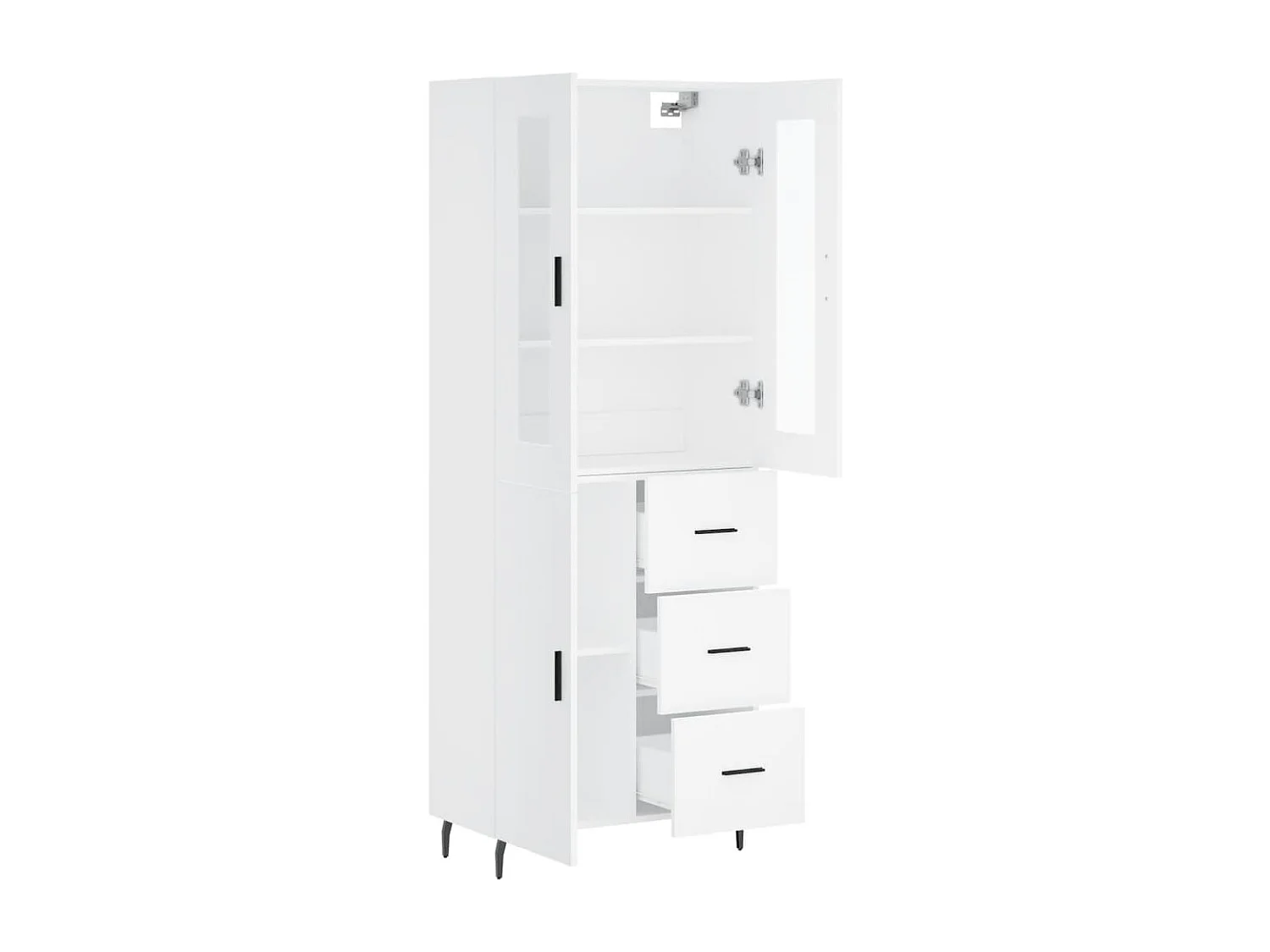 Credenza buffet cassettiera mobile contenitore organizer cucina soggiorno soggiorno alto 69,5 x 34 x 180 cm derivati ​​del legno bianco 02_0032570