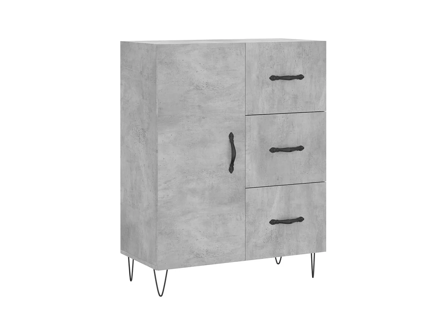 Credenza cassettiera cassettiera mobile contenitore organizer cucina soggiorno soggiorno 69,5 x 34 x 90 cm derivati ​​del legno grigio 02_0032044