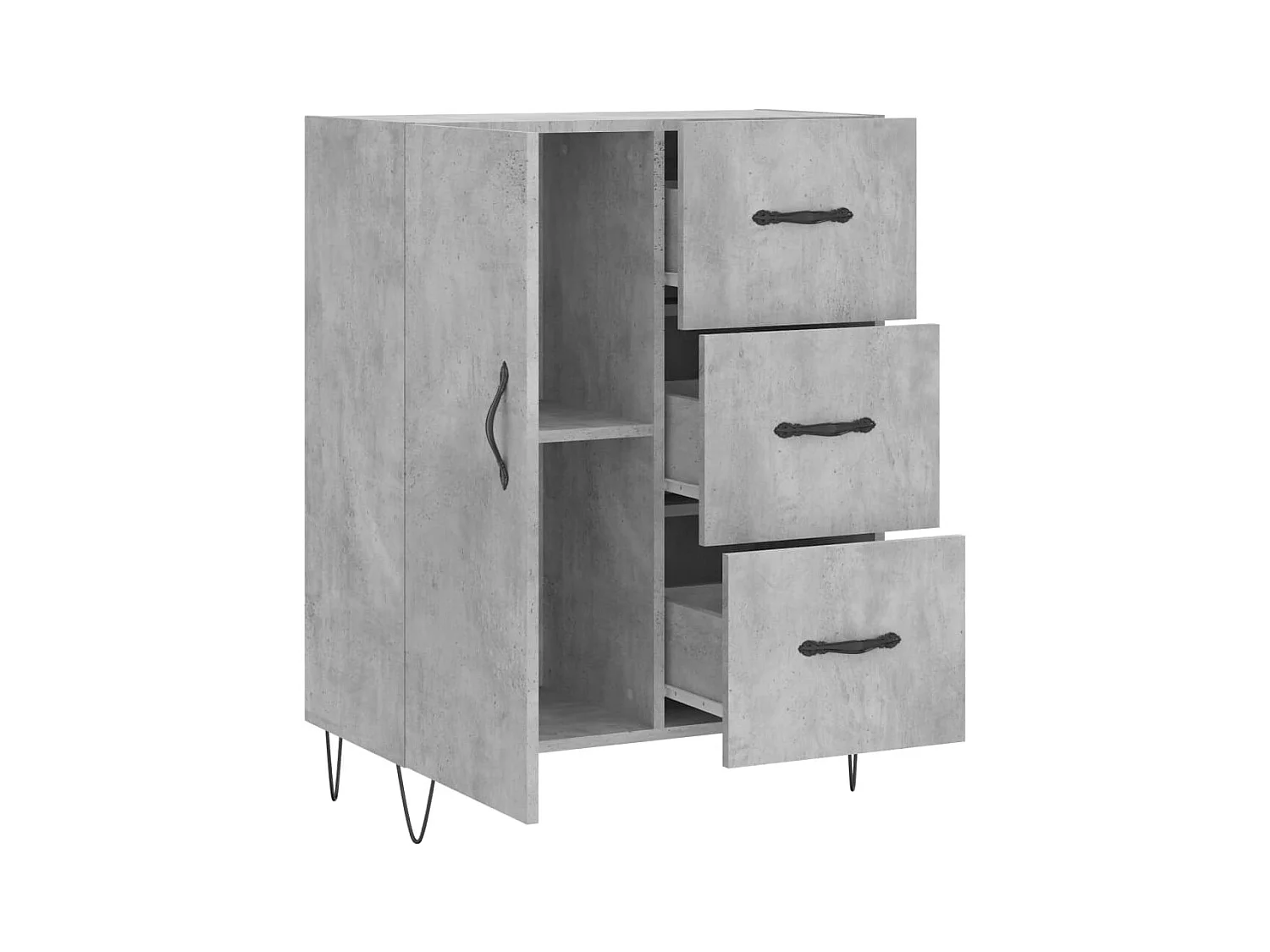 Credenza cassettiera cassettiera mobile contenitore organizer cucina soggiorno soggiorno 69,5 x 34 x 90 cm derivati ​​del legno grigio 02_0032044