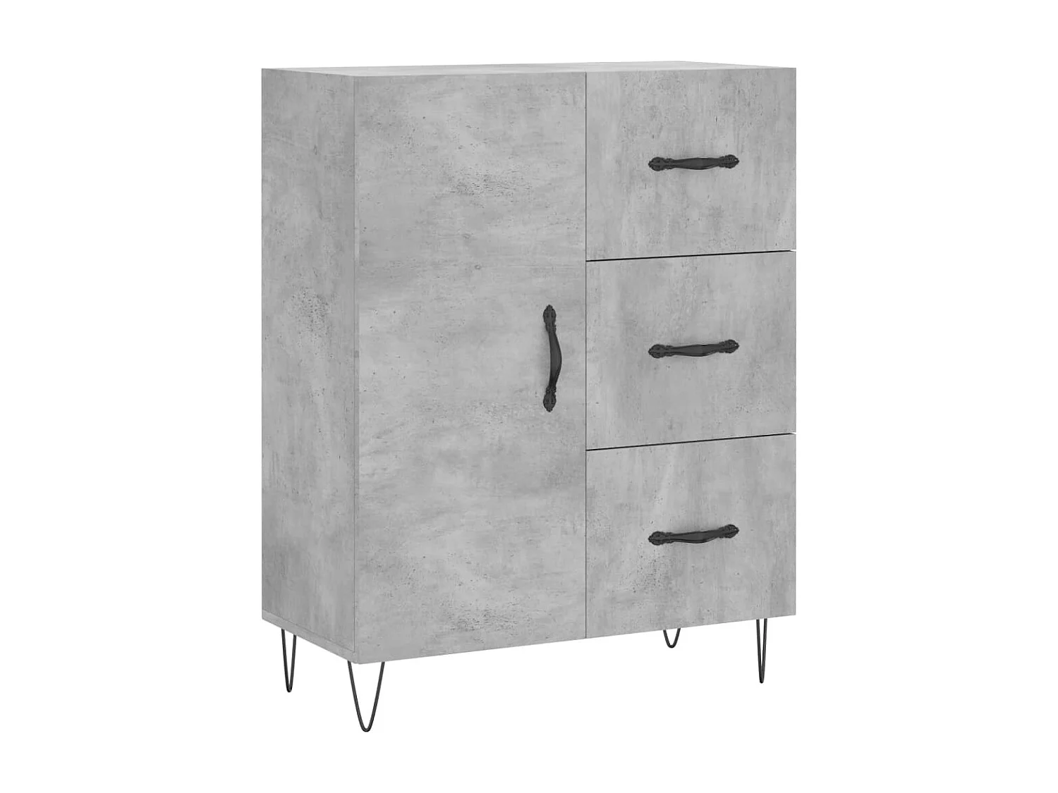 Credenza cassettiera cassettiera mobile contenitore organizer cucina soggiorno soggiorno 69,5 x 34 x 90 cm derivati ​​del legno grigio 02_0032044
