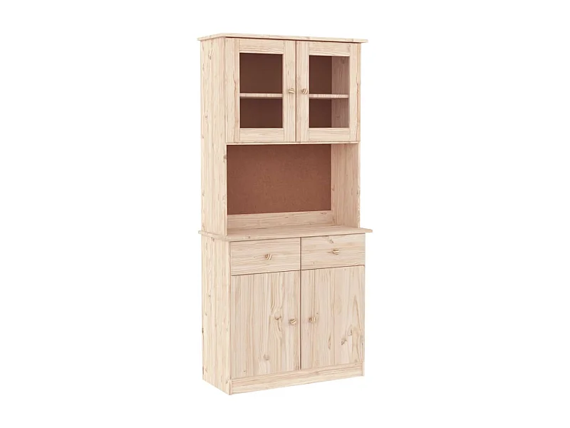 Credenza cassettiera cassettiera mobile contenitore organizer cucina soggiorno soggiorno 77 x 35 x 165 cm legno massello di pino marrone 02_0029671