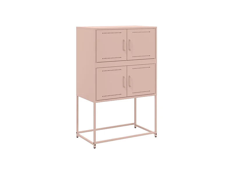 Buffet aparador cômoda armário unidade de armazenamento organizador cozinha sala sala 68,5 x 38,5 x 107 cm aço rosa 02_0036209