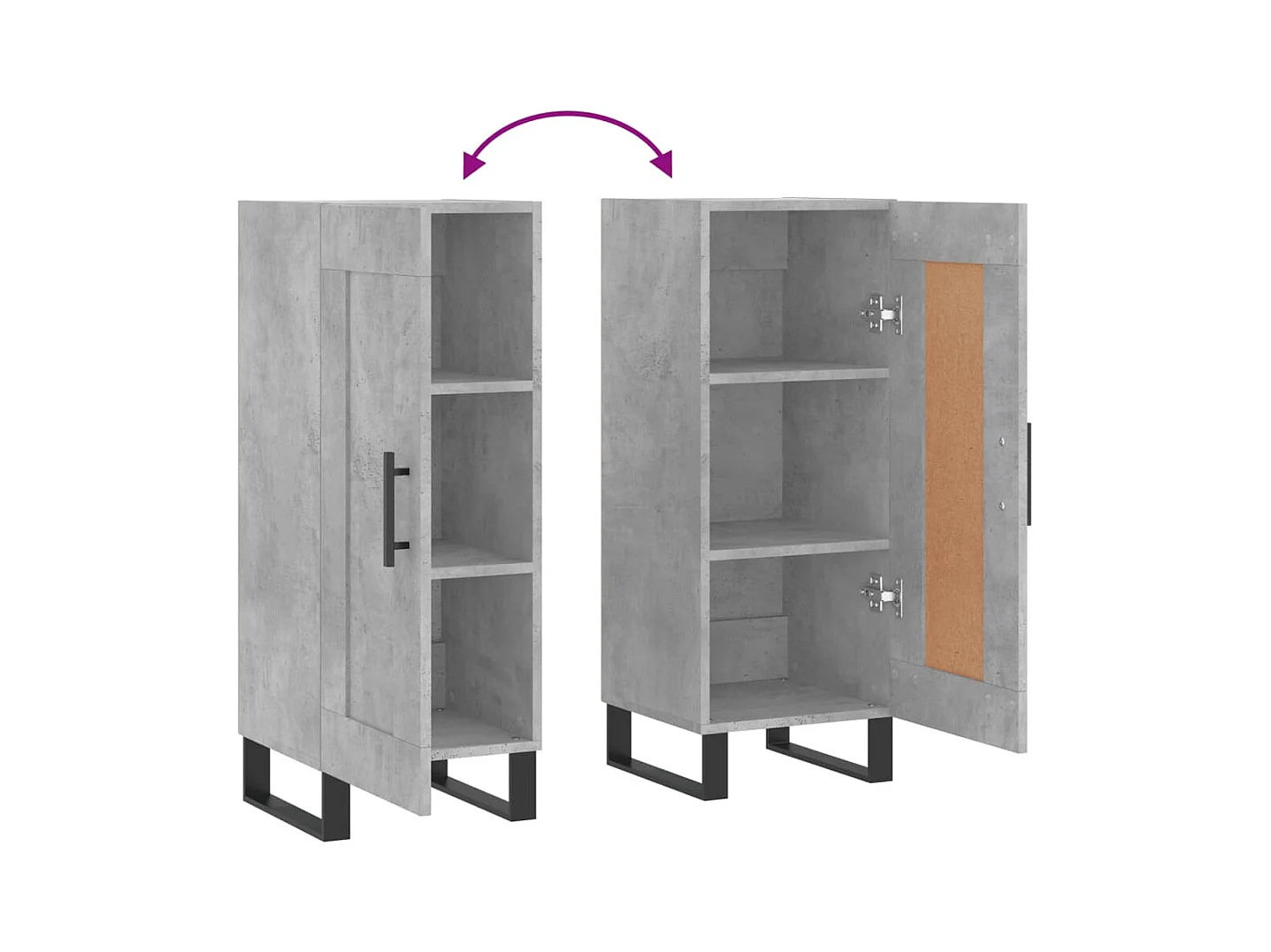 Credenza buffet cassettiera mobile contenitore organizer cucina soggiorno soggiorno 34,5 x 34 x 90 cm derivati ​​del legno grigio 02_0031903