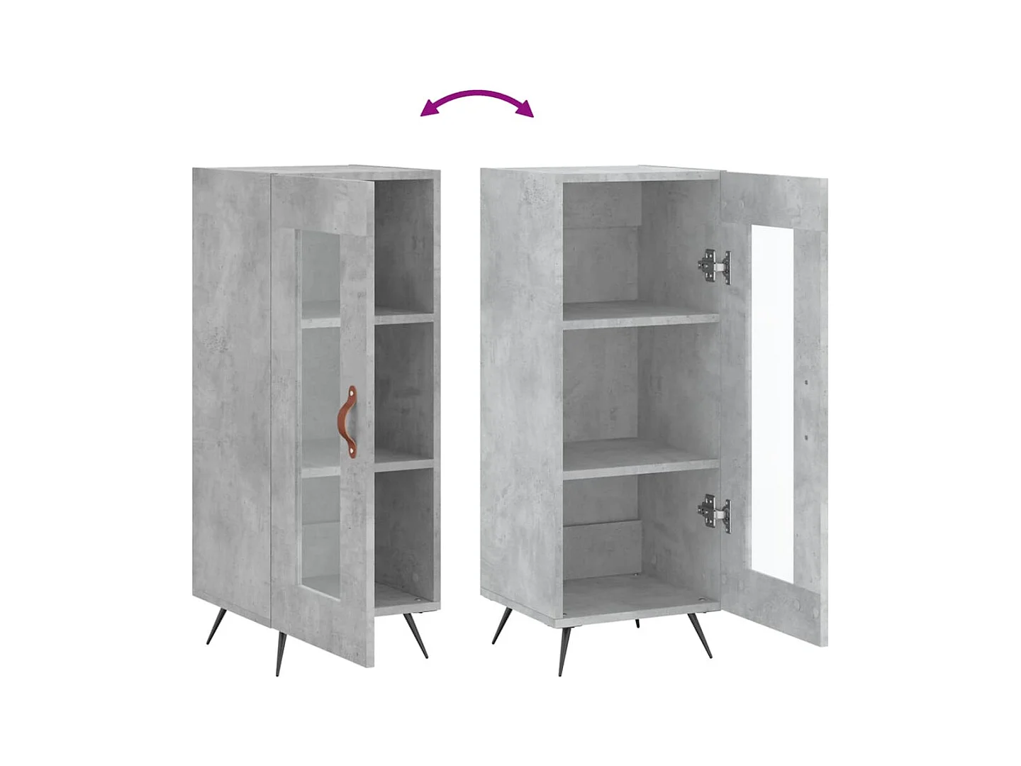 Buffet aparador cômoda armário unidade de armazenamento organizador cozinha sala de estar 34,5 x 34 x 90 cm madeira trabalhada cinza 02_0031876