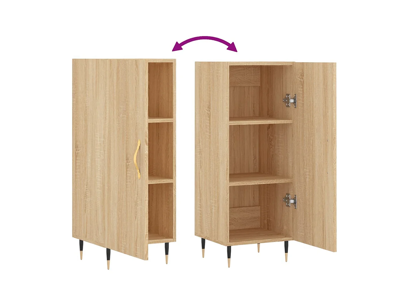 Aparador aparador cômoda armário organizador cozinha sala sala Sonoma 34,5 x 34 x 90 cm madeira trabalhada marrom 02_0031546