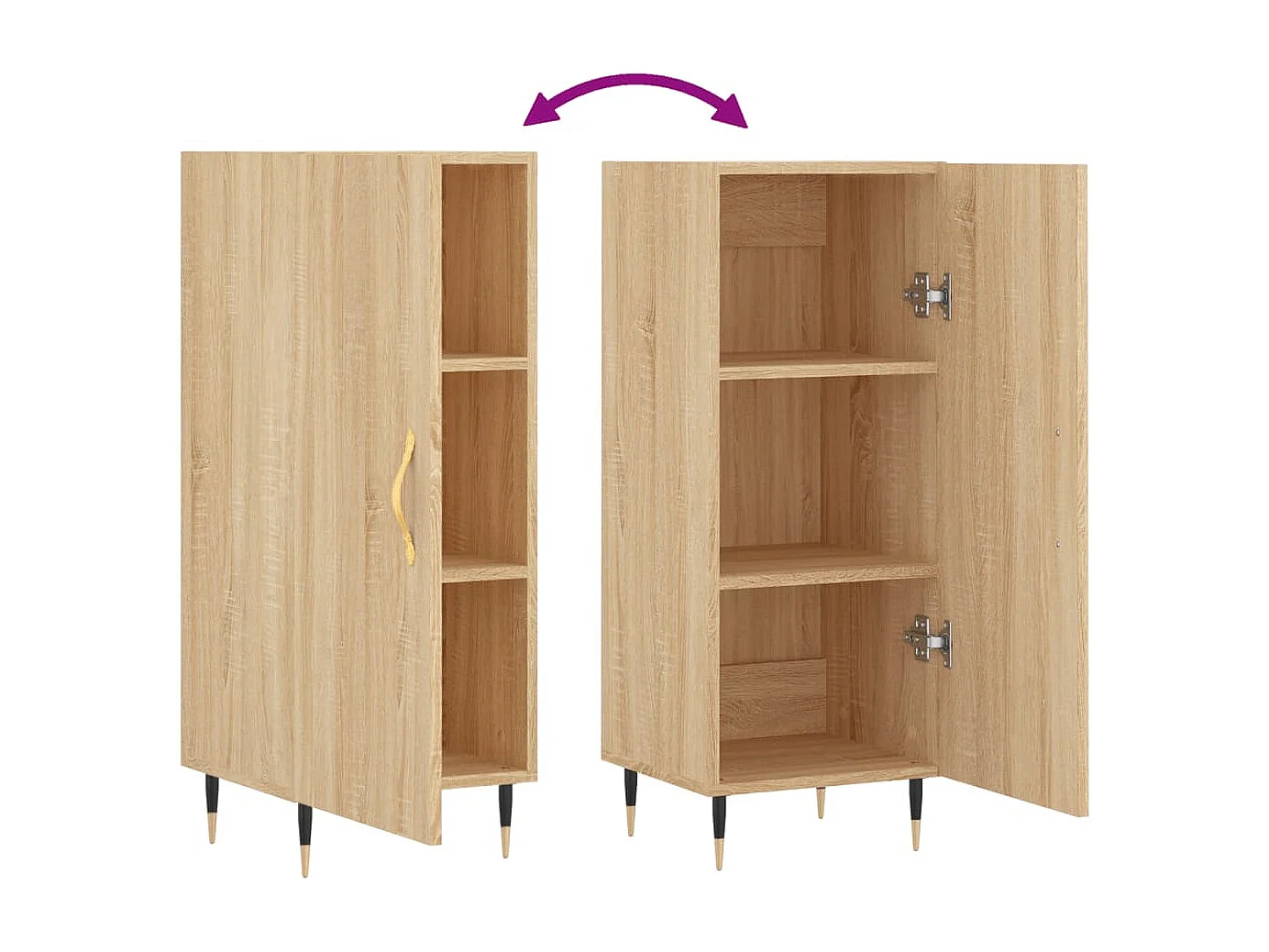 Credenza buffet cassettiera mobile contenitore organizer cucina soggiorno soggiorno Sonoma 34,5 x 34 x 90 cm derivati ​​del legno marrone 02_0031546