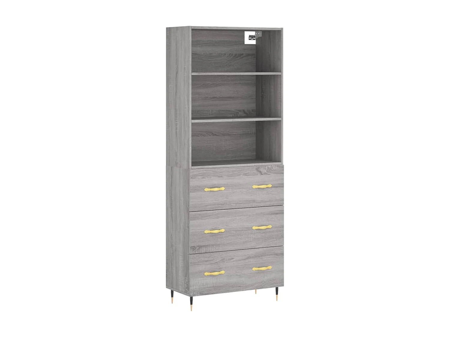 Credenza credenza cassettiera mobile contenitore organizer cucina soggiorno soggiorno alto Sonoma 69,5 x 34 x 180 cm pannelli compositi grigio 02_0035480