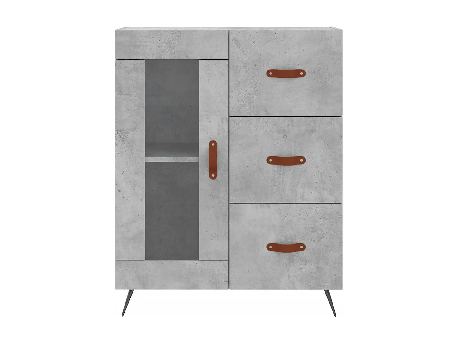 Credenza buffet cassettiera mobile contenitore organizer cucina soggiorno soggiorno 69,5 x 34 x 90 cm derivati ​​del legno grigio 02_0032051