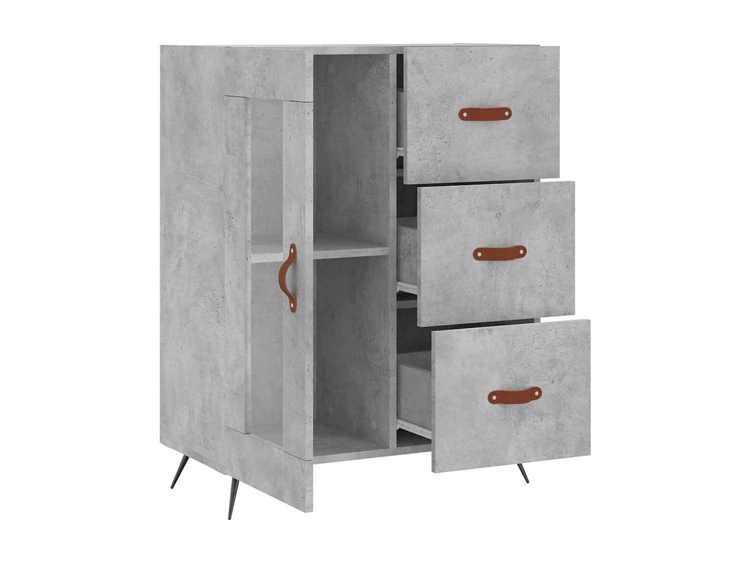 Credenza buffet cassettiera mobile contenitore organizer cucina soggiorno soggiorno 69,5 x 34 x 90 cm derivati ​​del legno grigio 02_0032051