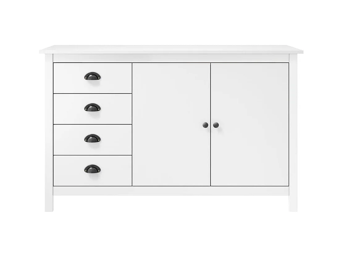 bahut commode armoire bois blanche 130 x 40 x 80 cm 02_0035666