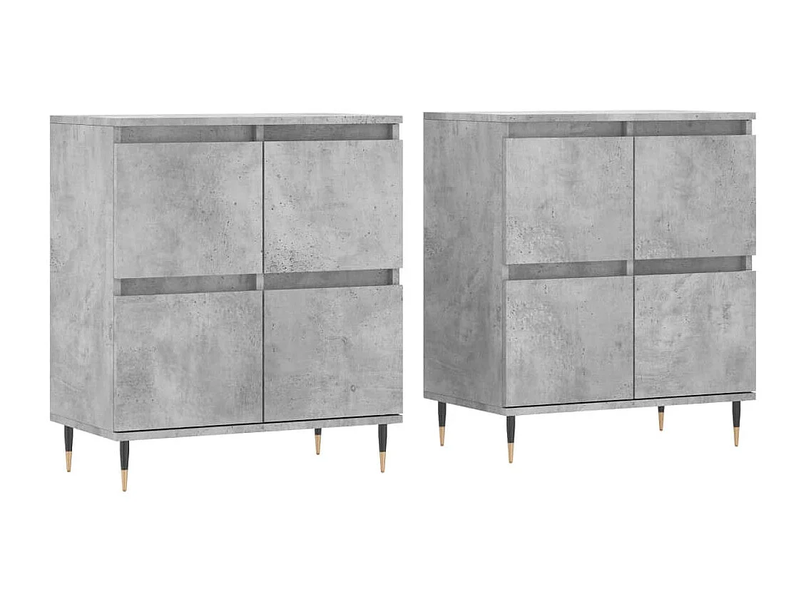 Credenza cassettiera cassettiera mobile contenitore organizer cucina soggiorno soggiorni set da 2 derivati ​​del legno grigio 02_0036872