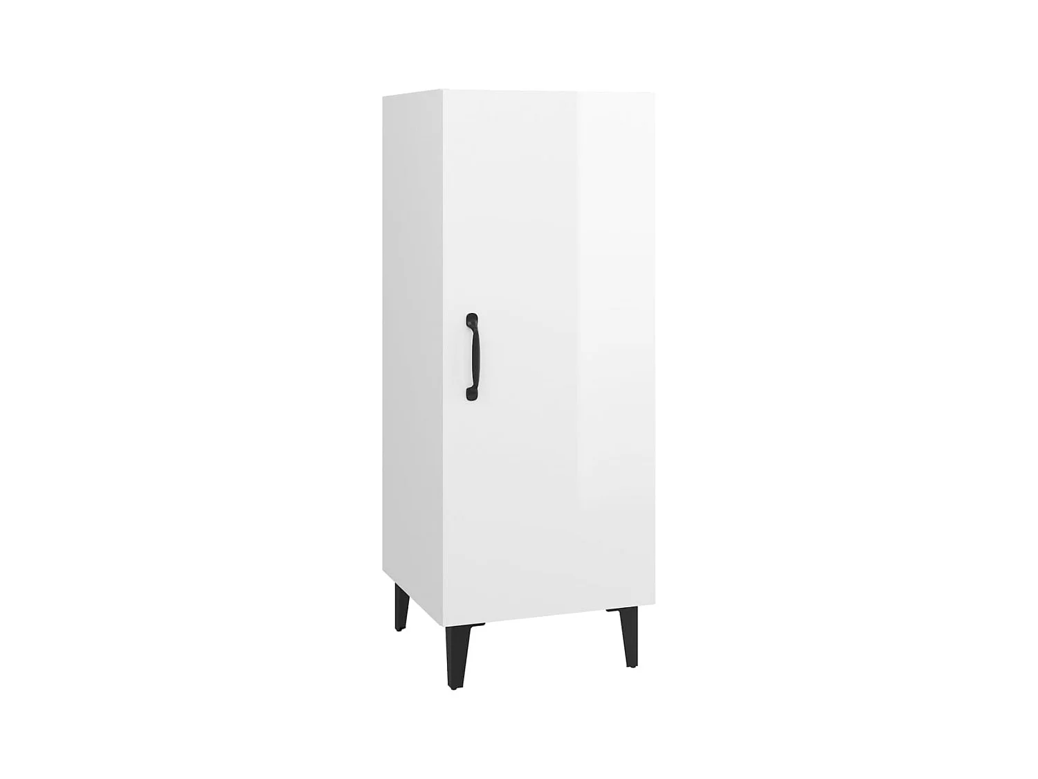 Credenza buffet cassettiera mobile contenitore organizer cucina soggiorno lucido 34,5 x 34 x 90 cm derivati ​​del legno bianco 02_0030599