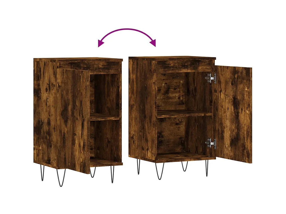 Credenza buffet cassettiera mobile contenitore organizer cucina soggiorno soggiorni set da 2 40 x 35 x 70 cm derivati ​​del legno marrone 02_0036731