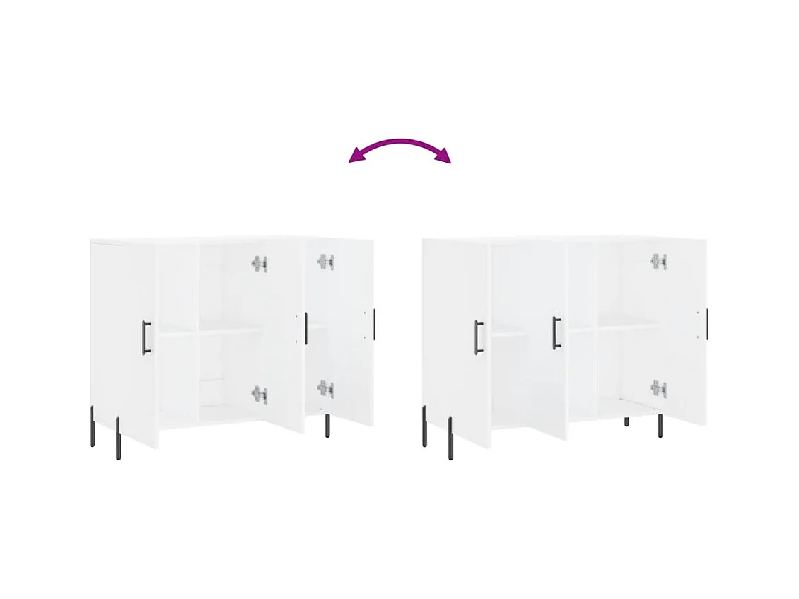 Credenza cassettiera cassettiera mobile contenitore organizer cucina soggiorno soggiorno 90 x 34 x 80 cm derivati ​​del legno bianco 02_0030534