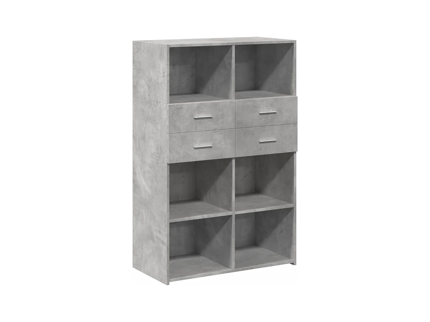 Aparador buffet cómoda mueble mueble de almacenamiento organizador cocina salón salón alto 80 x 42,5 x 124 cm madera contrachapada gris 02_0034720