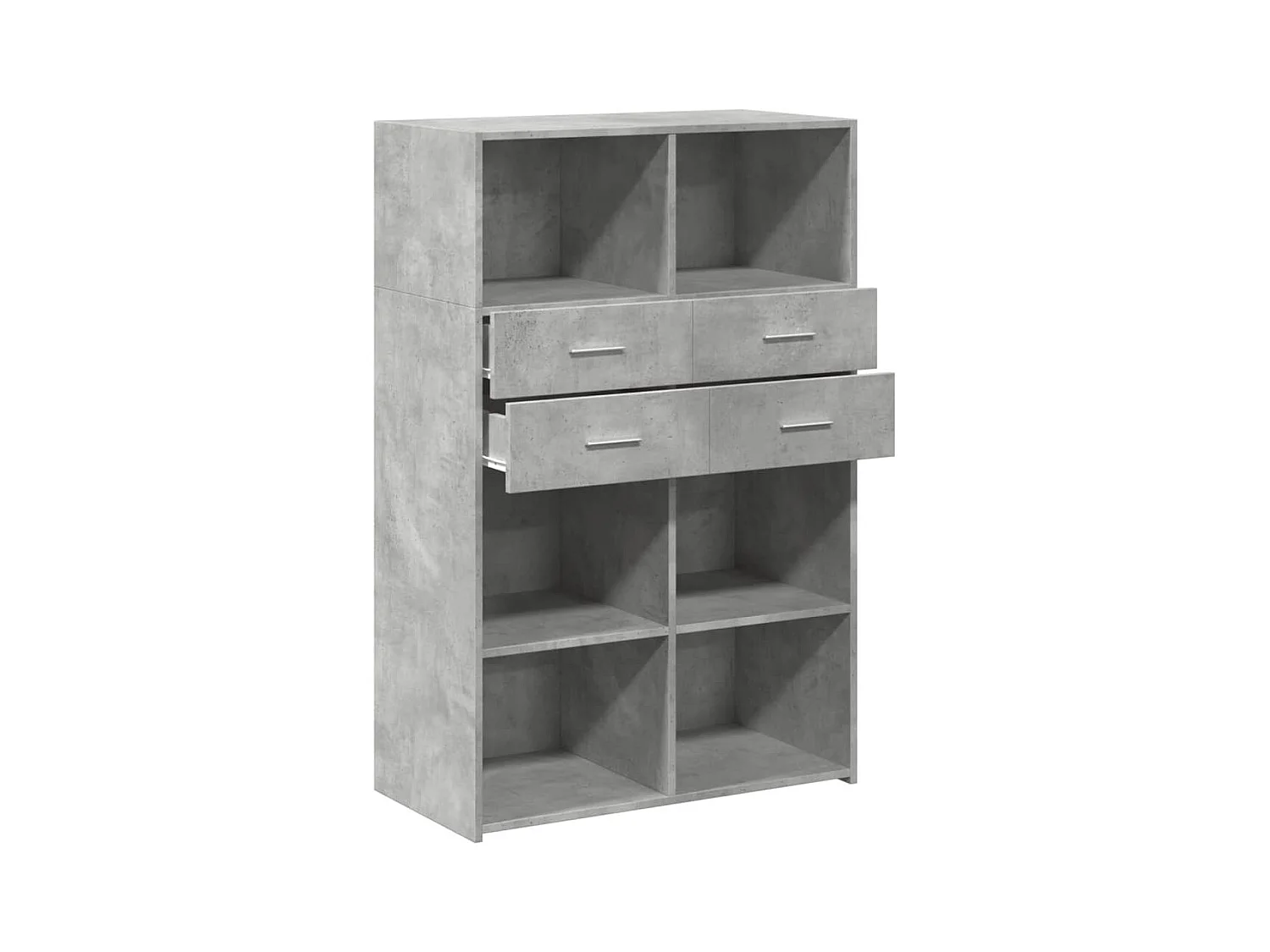 Aparador buffet cómoda mueble mueble de almacenamiento organizador cocina salón salón alto 80 x 42,5 x 124 cm madera contrachapada gris 02_0034720
