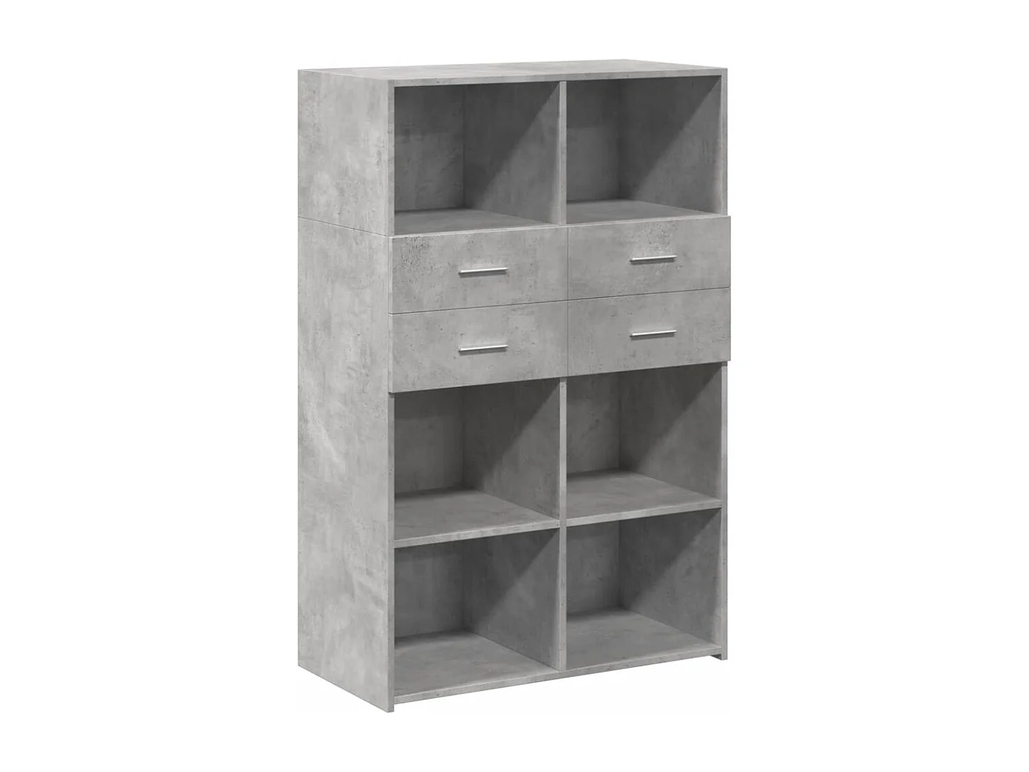 Credenza buffet cassettiera mobile contenitore organizer cucina soggiorno soggiorno alto 80 x 42,5 x 124 cm derivati ​​del legno grigio 02_0034720