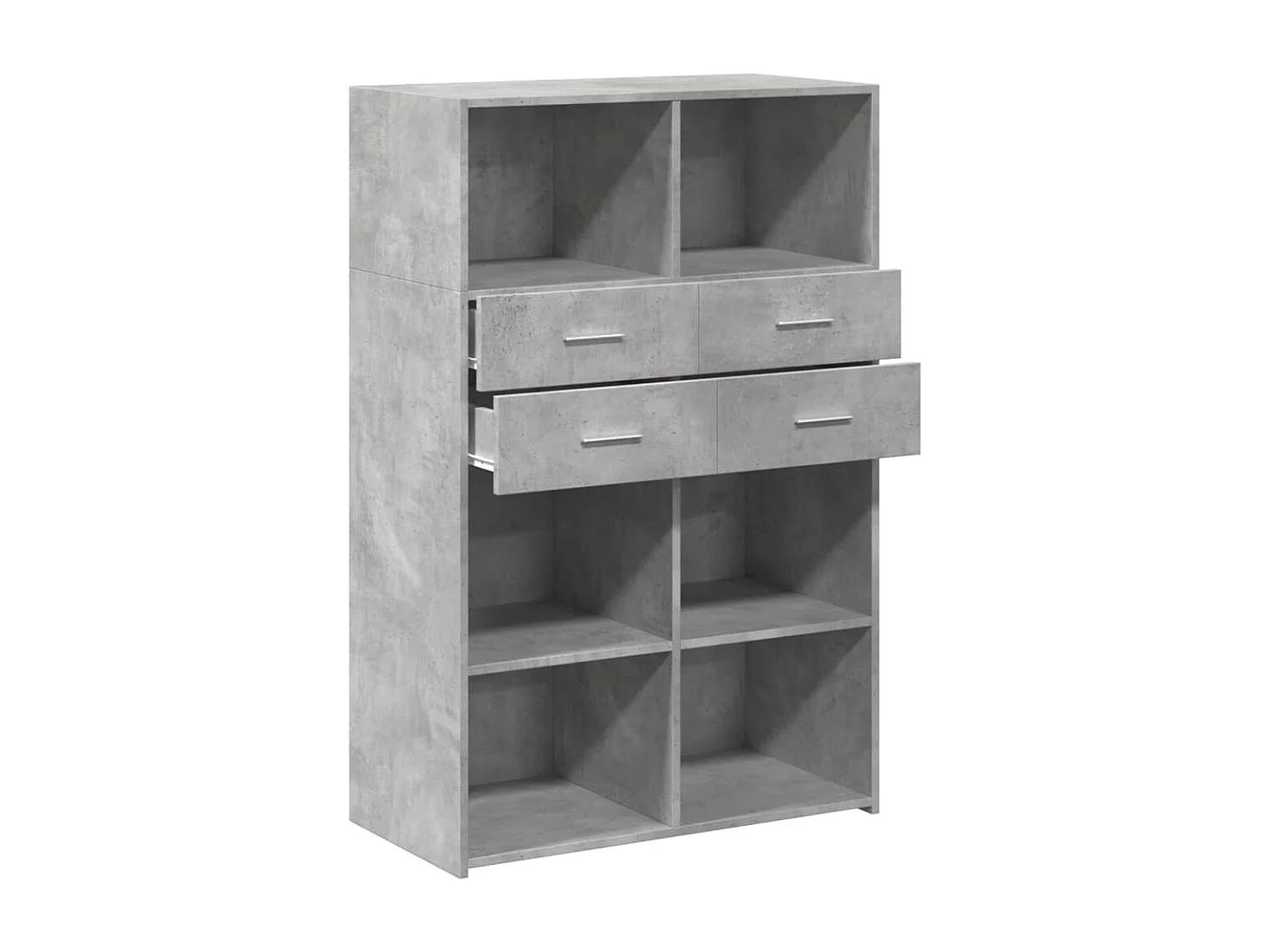 Credenza buffet cassettiera mobile contenitore organizer cucina soggiorno soggiorno alto 80 x 42,5 x 124 cm derivati ​​del legno grigio 02_0034720