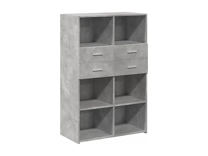 Credenza buffet cassettiera mobile contenitore organizer cucina soggiorno soggiorno alto 80 x 42,5 x 124 cm derivati ​​del legno grigio 02_0034720