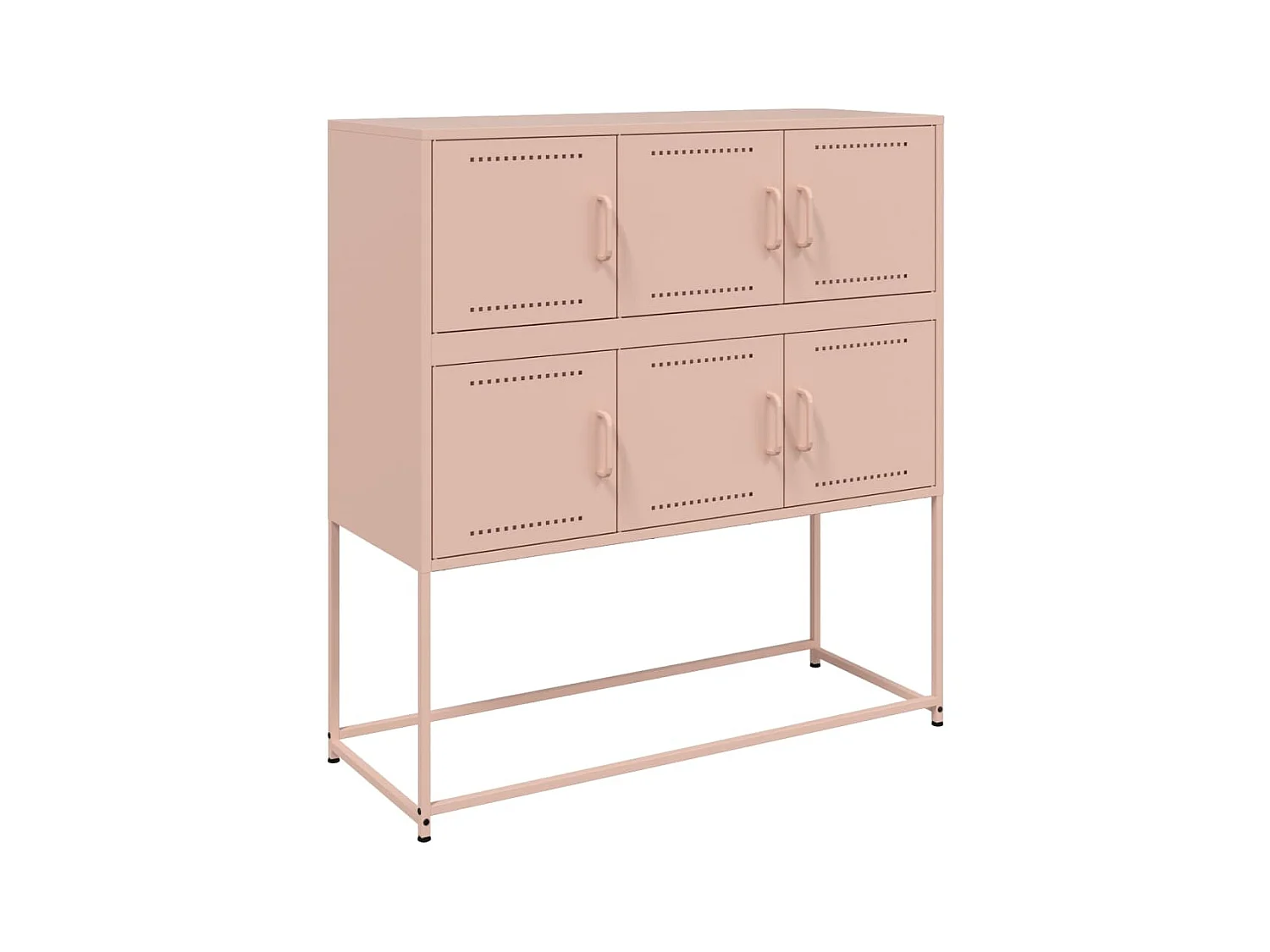 Aparador cómoda cómoda armario mueble organizador cocina salón salón 100,5 x 39 x 107 cm acero rosa 02_0036192