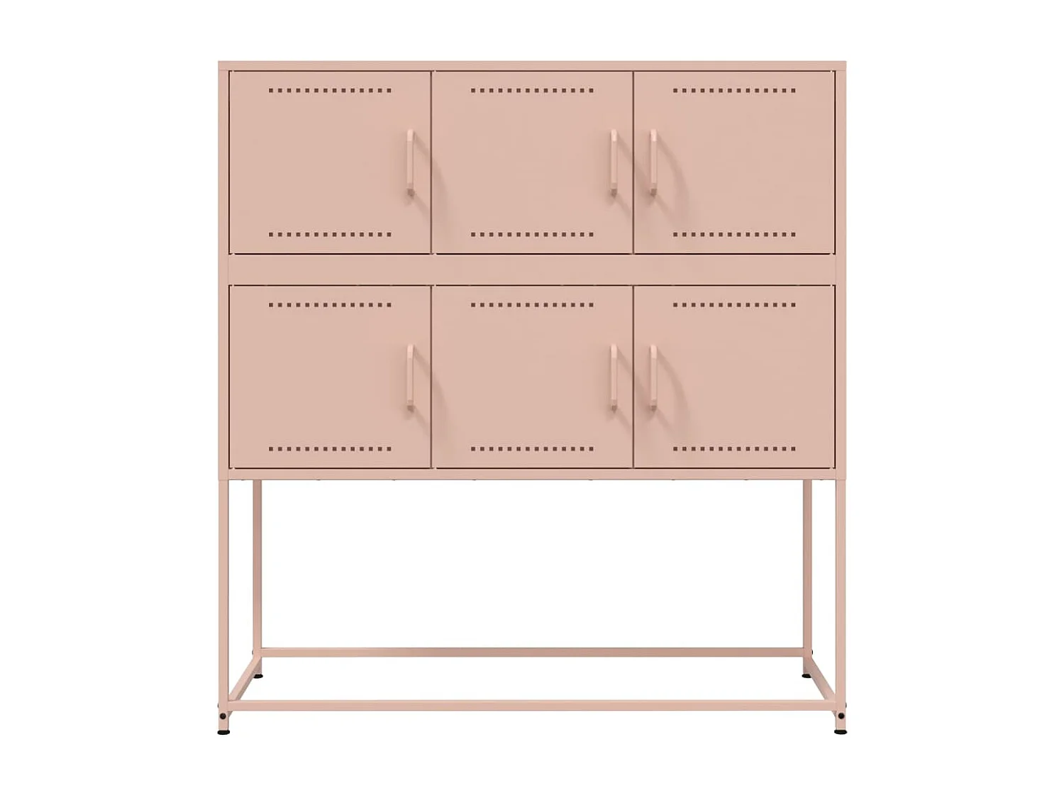 Credenza buffet cassettiera mobile contenitore organizer cucina soggiorno soggiorno 100,5 x 39 x 107 cm acciaio Rosa 02_0036192
