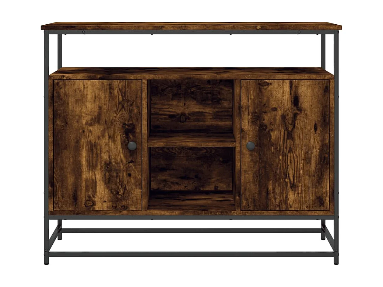 Buffet aparador cômoda armário unidade de armazenamento organizador cozinha sala de estar 100 x 35 x 80 cm madeira trabalhada marrom 02_0030835