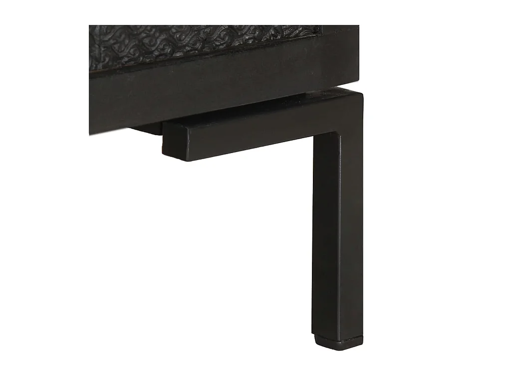 Buffet aparador cômoda armário unidade de armazenamento organizador cozinha sala sala 115 x 30 x 76 cm madeira de mangueira maciça preta 02_0029526