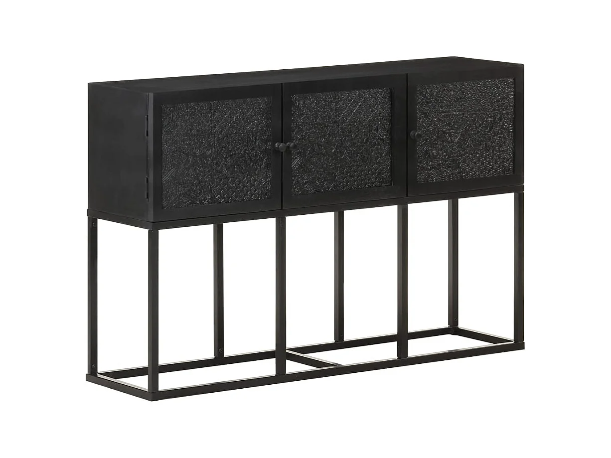 Buffet aparador cômoda armário unidade de armazenamento organizador cozinha sala sala 115 x 30 x 76 cm madeira de mangueira maciça preta 02_0029526