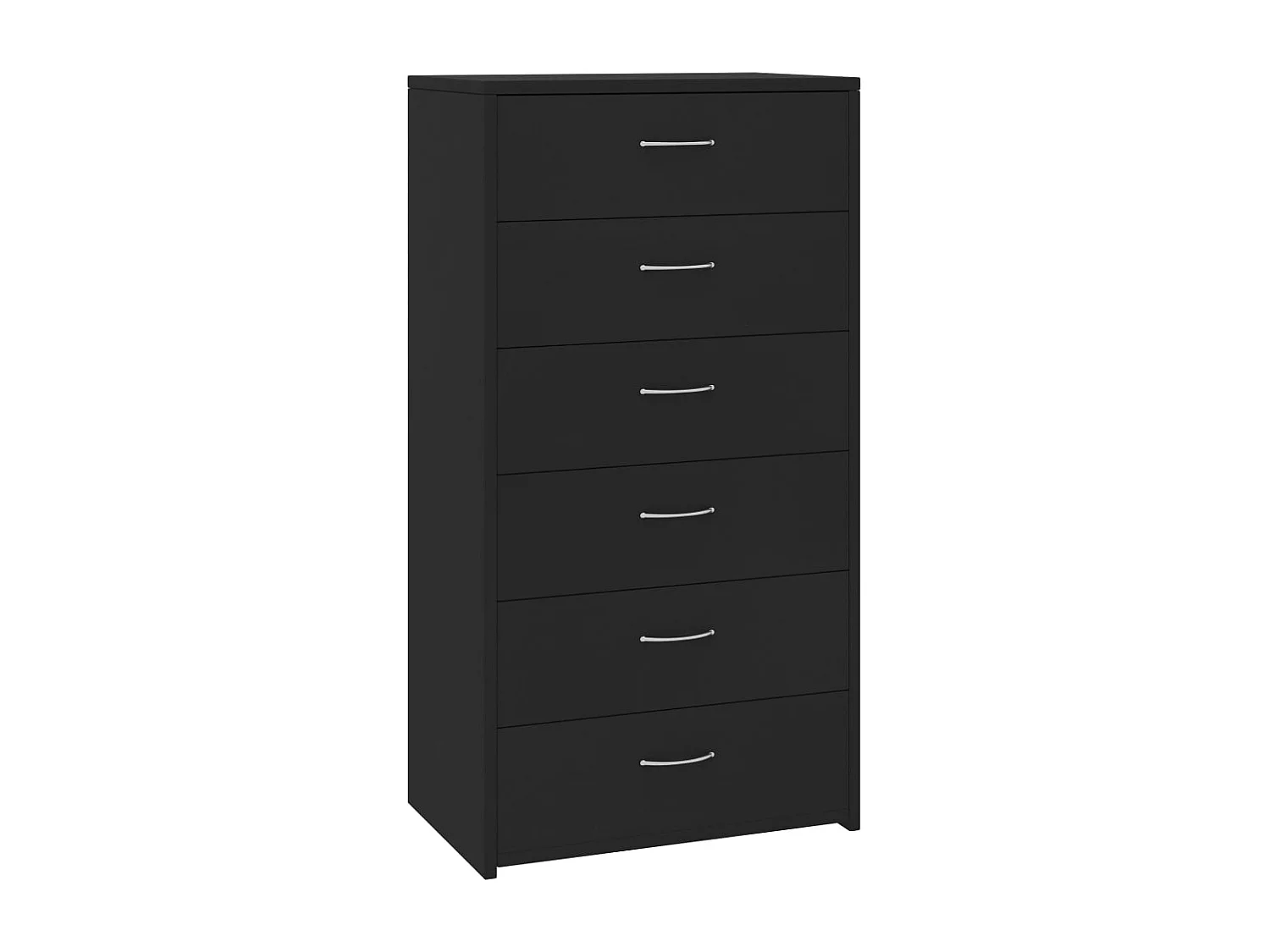 Aparador Cómoda Armario Unidad de Almacenamiento Organizador Cocina Salón Salón con 6 Cajones 50 x 34 x 96 cm Negro Madera Contrachapada 02_0029762