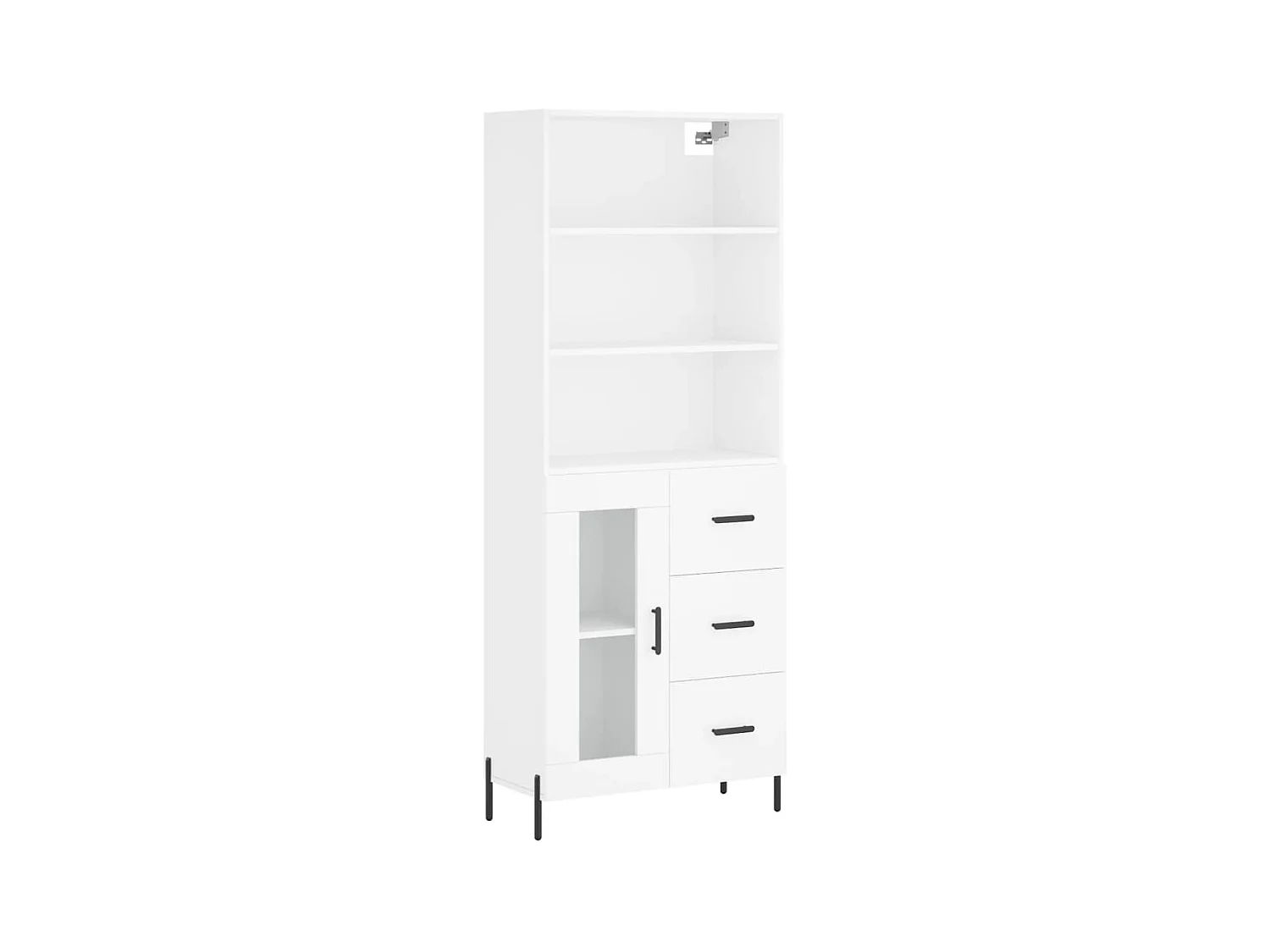 Credenza buffet cassettiera mobile contenitore organizer cucina soggiorno soggiorno alto 69,5 x 34 x 180 cm derivati ​​del legno bianco 02_0032618