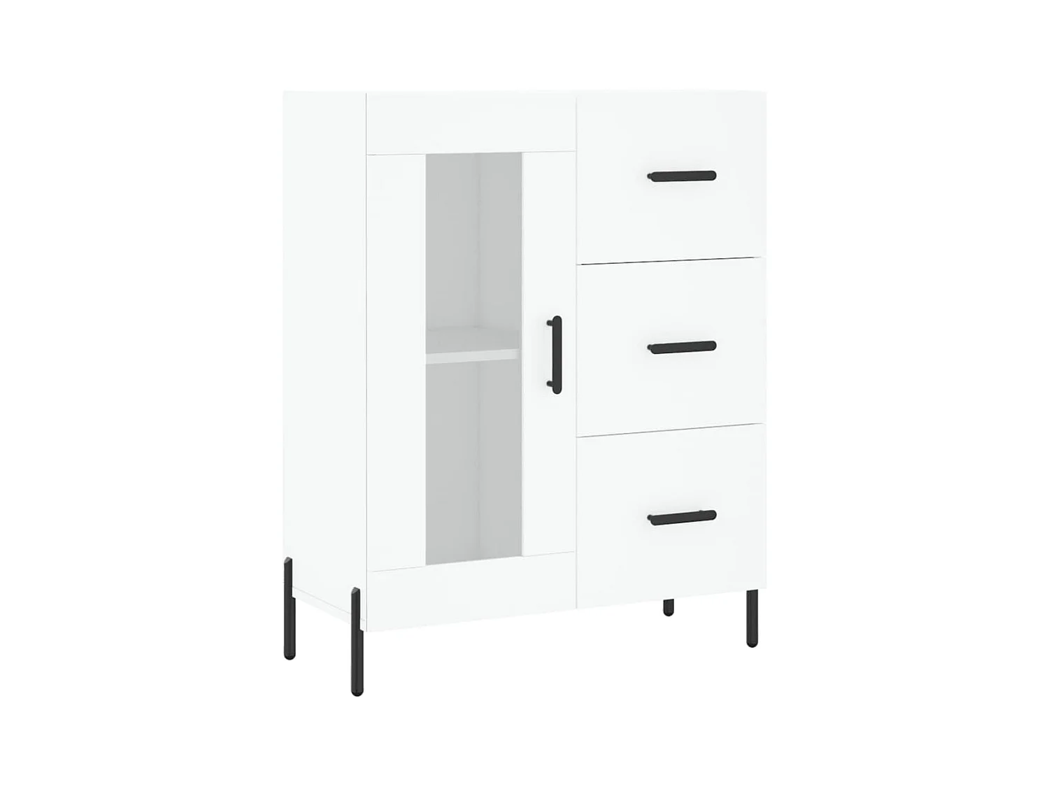 Credenza buffet cassettiera mobile contenitore organizer cucina soggiorno soggiorno alto 69,5 x 34 x 180 cm derivati ​​del legno bianco 02_0032618