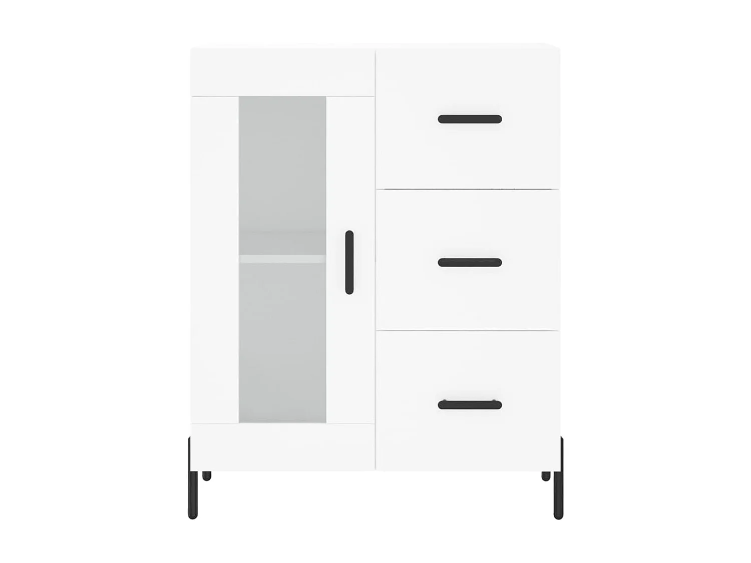 Credenza buffet cassettiera mobile contenitore organizer cucina soggiorno soggiorno alto 69,5 x 34 x 180 cm derivati ​​del legno bianco 02_0032618