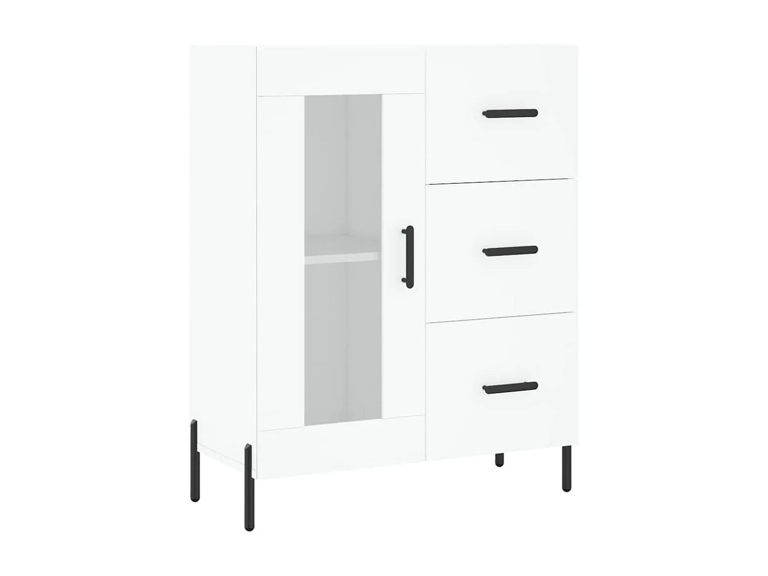 Credenza buffet cassettiera mobile contenitore organizer cucina soggiorno soggiorno alto 69,5 x 34 x 180 cm derivati ​​del legno bianco 02_0032618