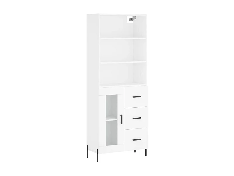 Credenza buffet cassettiera mobile contenitore organizer cucina soggiorno soggiorno alto 69,5 x 34 x 180 cm derivati ​​del legno bianco 02_0032618