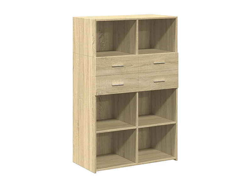 Aparador cómoda cómoda armario mueble organizador cocina salón salón alto Sonoma 80 x 42,5 x 124 cm madera contrachapada marrón 02_0034208