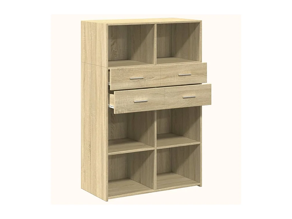 Aparador cómoda cómoda armario mueble organizador cocina salón salón alto Sonoma 80 x 42,5 x 124 cm madera contrachapada marrón 02_0034208