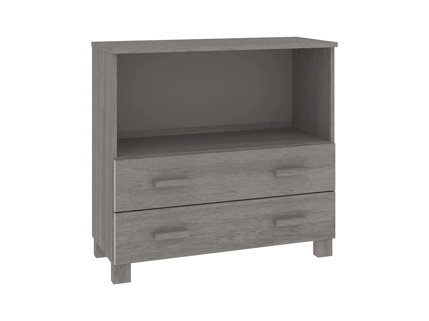 Credenza cassettiera cassettiera mobile contenitore organizer cucina soggiorno luminoso 85 x 35 x 80 cm legno massello di pino grigio 02_0032160