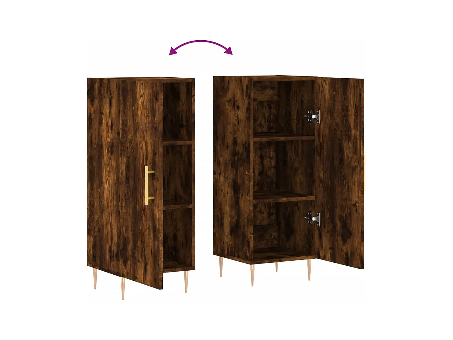 Credenza buffet cassettiera mobile contenitore organizer cucina soggiorno soggiorno 34,5 x 34 x 90 cm derivati ​​del legno marrone 02_0030890