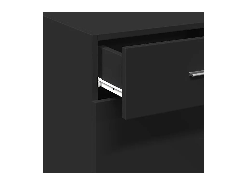 Credenza buffet cassettiera mobile contenitore organizer cucina soggiorno soggiorno 50 x 42,5 x 93 cm multistrato nero 02_0035950