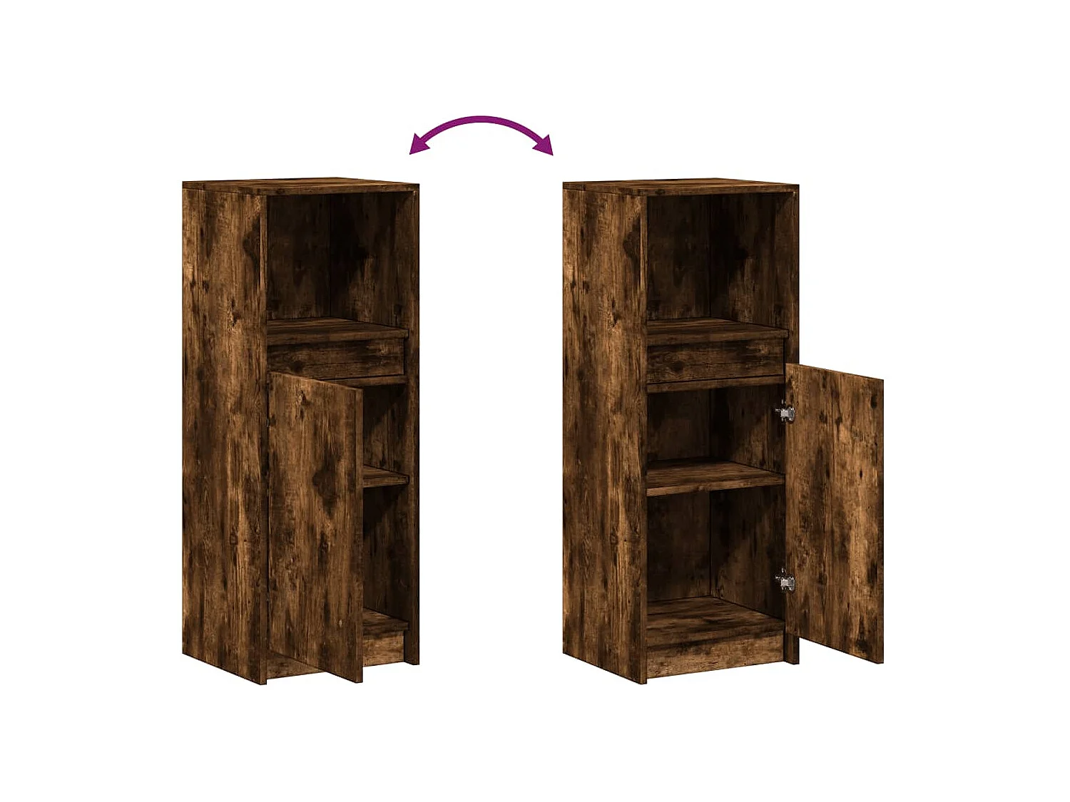 Aparador cômoda armário armário organizador cozinha sala sala com LED 38 x 34 x 100 cm madeira trabalhada marrom 02_0029778