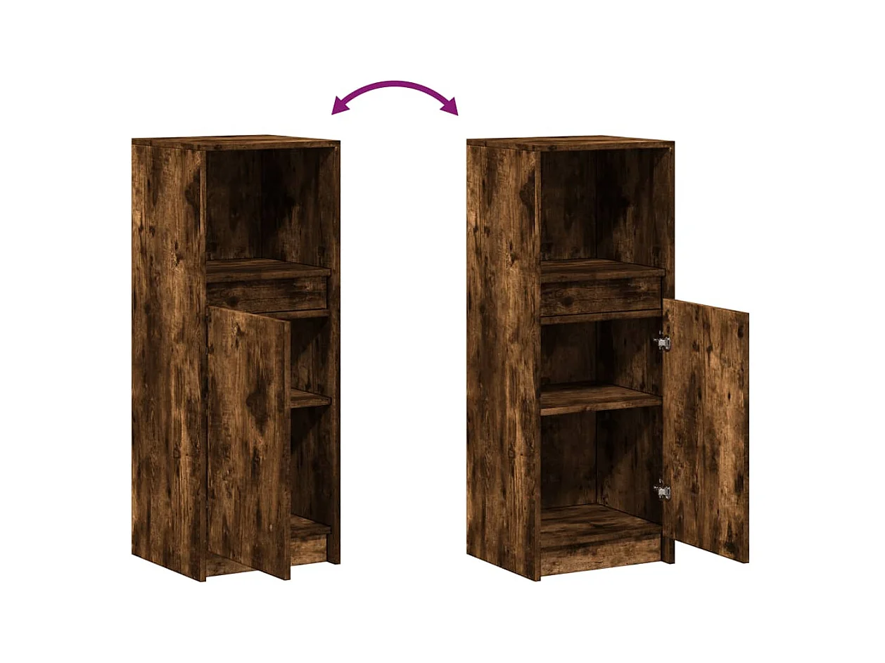 Aparador cômoda armário armário organizador cozinha sala sala com LED 38 x 34 x 100 cm madeira trabalhada marrom 02_0029778