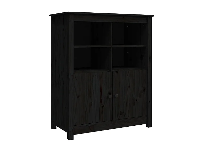 Credenza buffet cassettiera mobile contenitore organizer cucina soggiorno soggiorno 83 x 41,5 x 100 cm legno massello di pino nero 02_0036139